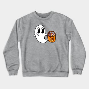 Cute Ghost with Trick or Treat Candy Bucket, made by EndlessEmporium Crewneck Sweatshirt